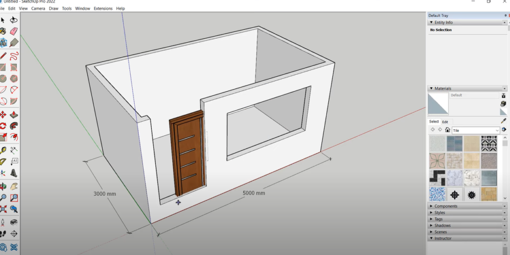 SketchUp Free in action on a 3D object