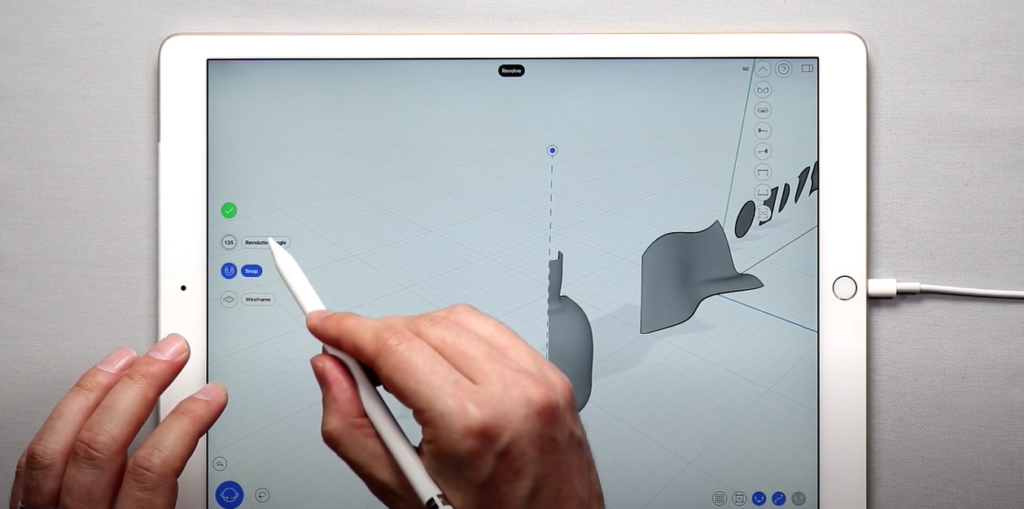 Person sculpting in 3D using an iPad