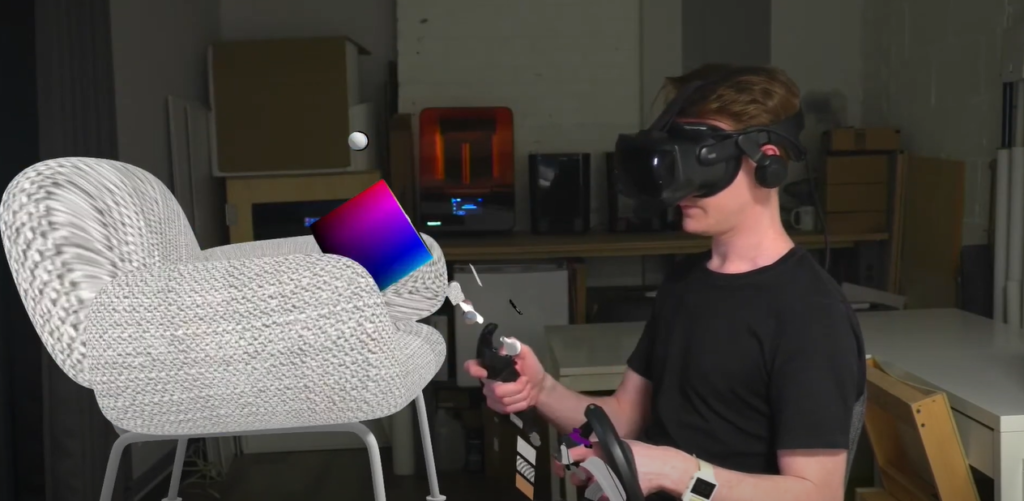 Man using VR to create 3D objects