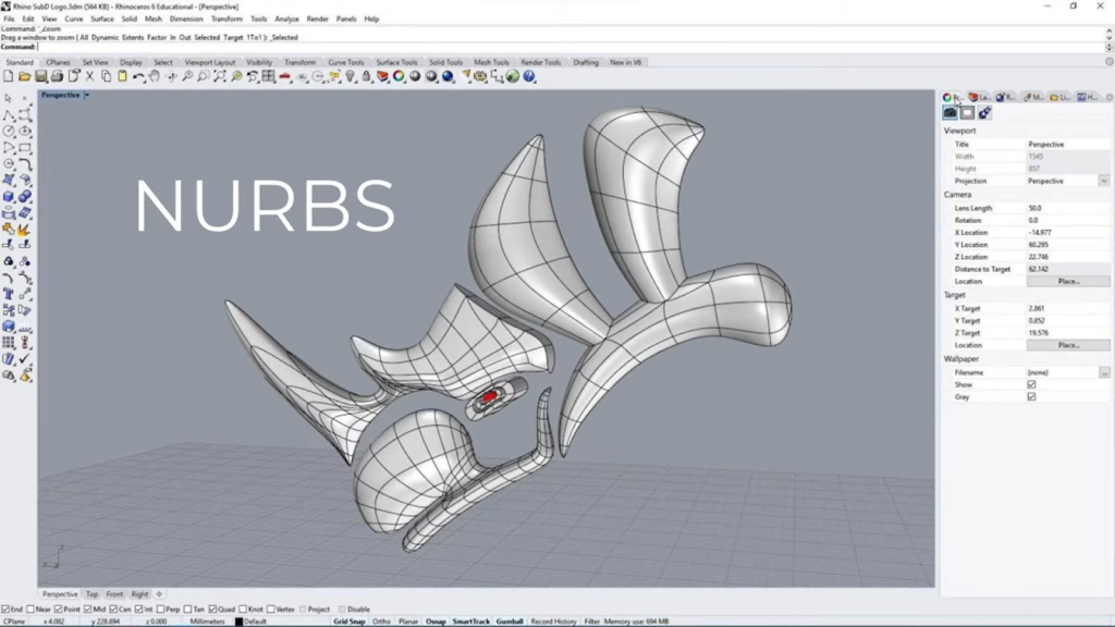 rhino software - a figure depicted on a gray backgound